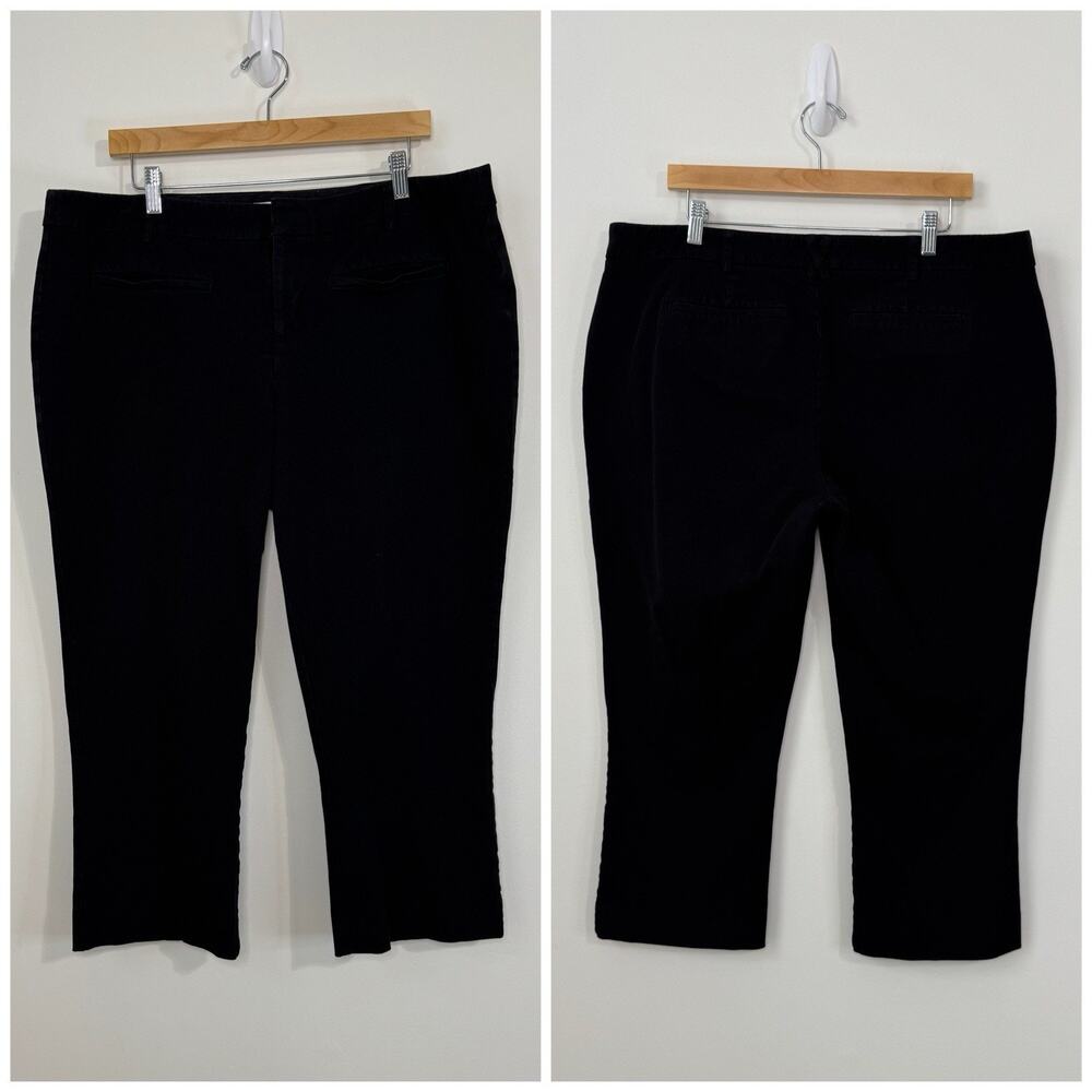 Maeve Anthropologie Curvy Slim Capri Pants Plus Size 18W Black Stretch